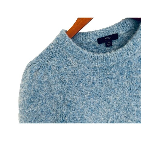 J.CREW Alpaca Merino Wool Teddy Sweater in Heather Blue Size XSmall - Picture 3 of 7